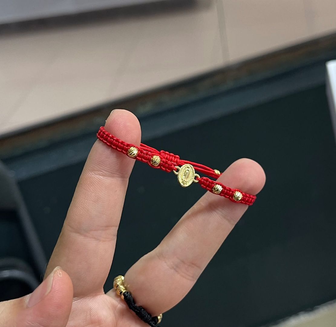 Pulsera tejida virgen guadalupe balin 4mm italy