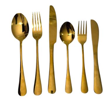 CUBIERTOS DORADO LISO - imagen 1