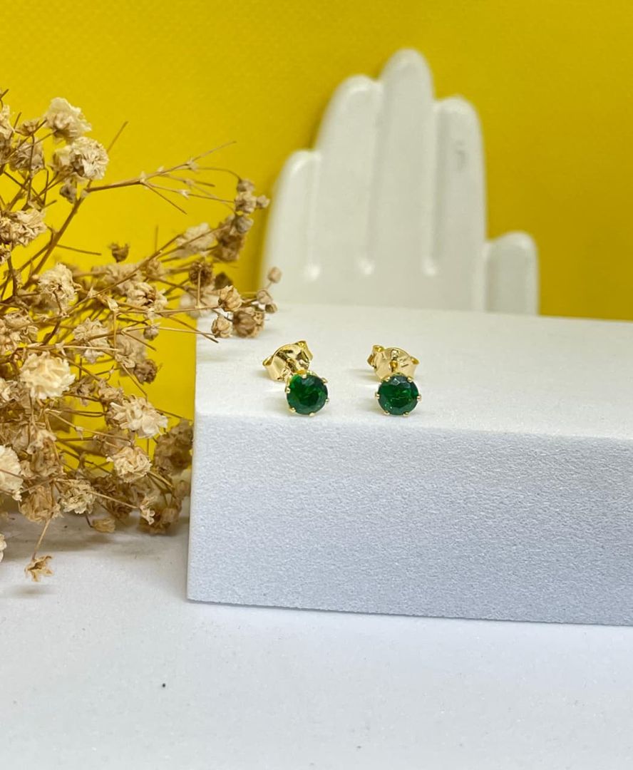 Topos circon verde redondos 4mm