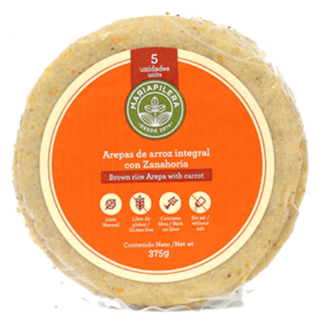 AREPA DE ARROZ INTEGRAL ZANAHORIA X 5 UND