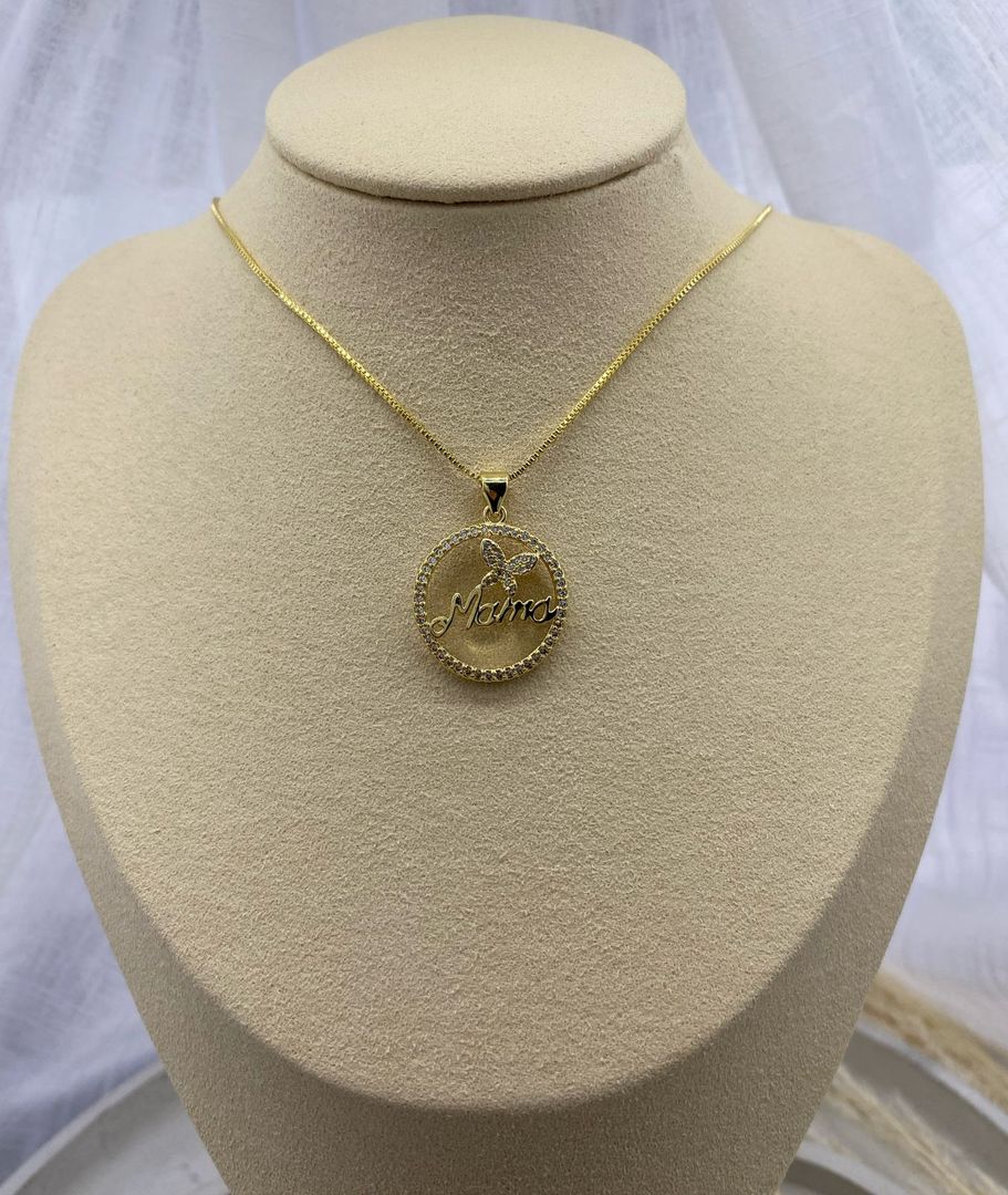 Dije, "mamá", dorado, covergold 