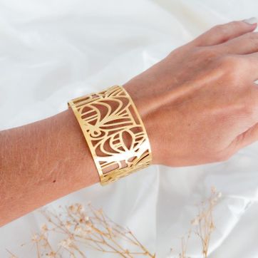 Imagen del producto Brazalete acero tribal ovalados