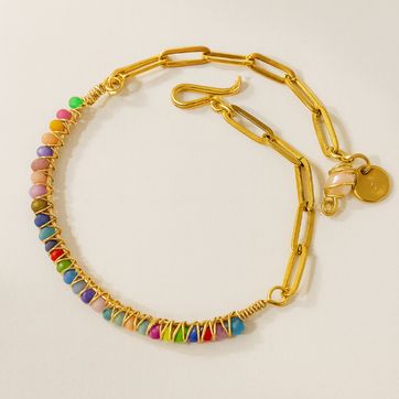 Pulsera Tejida Cristales Multicolor - imagen 1