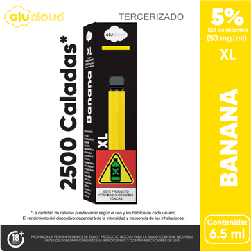 Imagen del producto GluCloud XL Banana 2500 Puffs