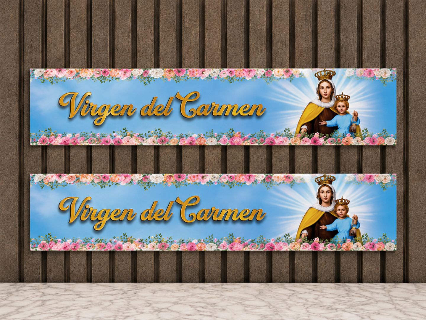 BANNER ANCHO VIRGEN DEL CARMEN 23 x 1.35 CM