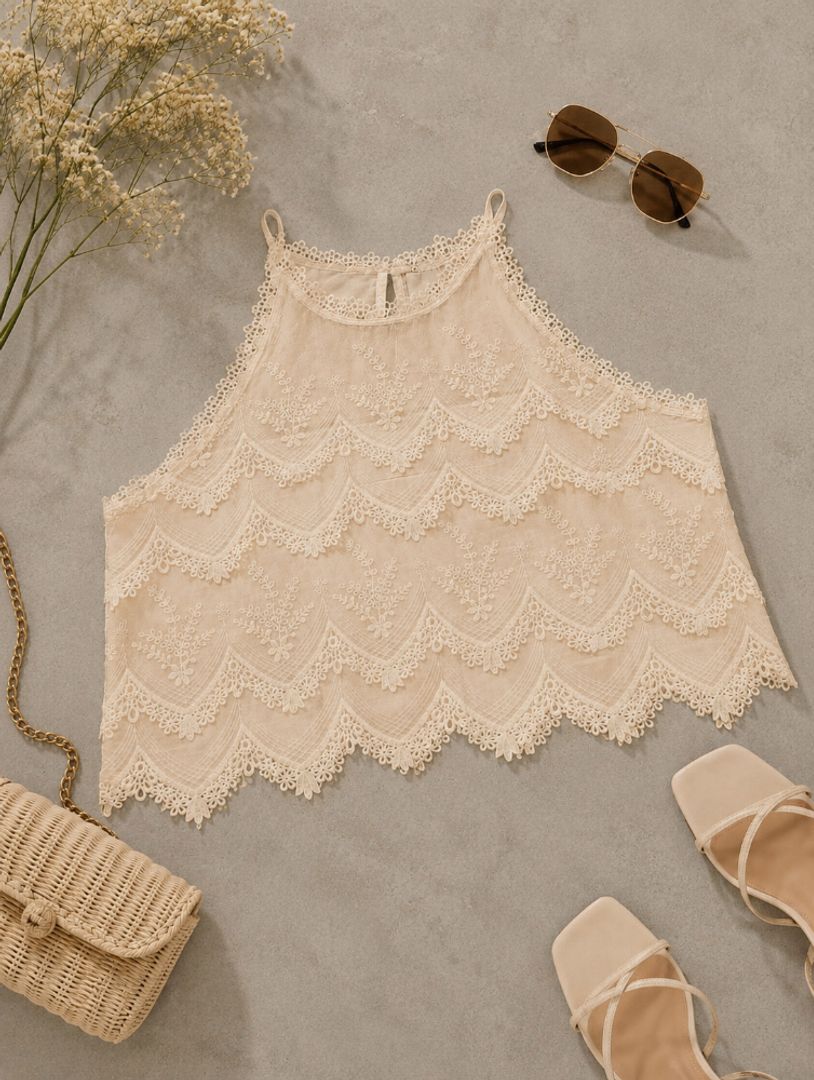 Blusa Encaje Corta 