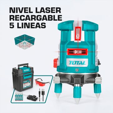 Imagen del producto NIVEL LASER RECARGABLE 5 LINEAS  (LINEAS ROJA)
