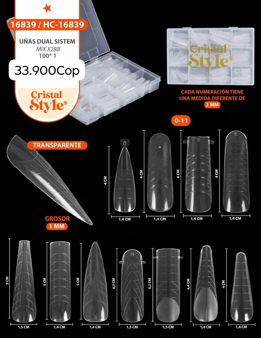 Uñas Dual System Mix × 288Pcs