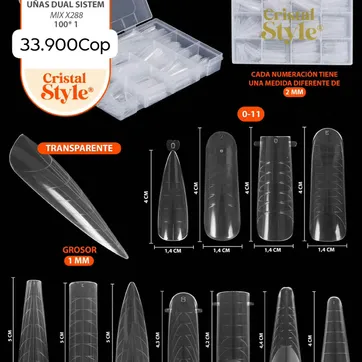 Imagen del producto Uñas Dual System Mix × 288Pcs