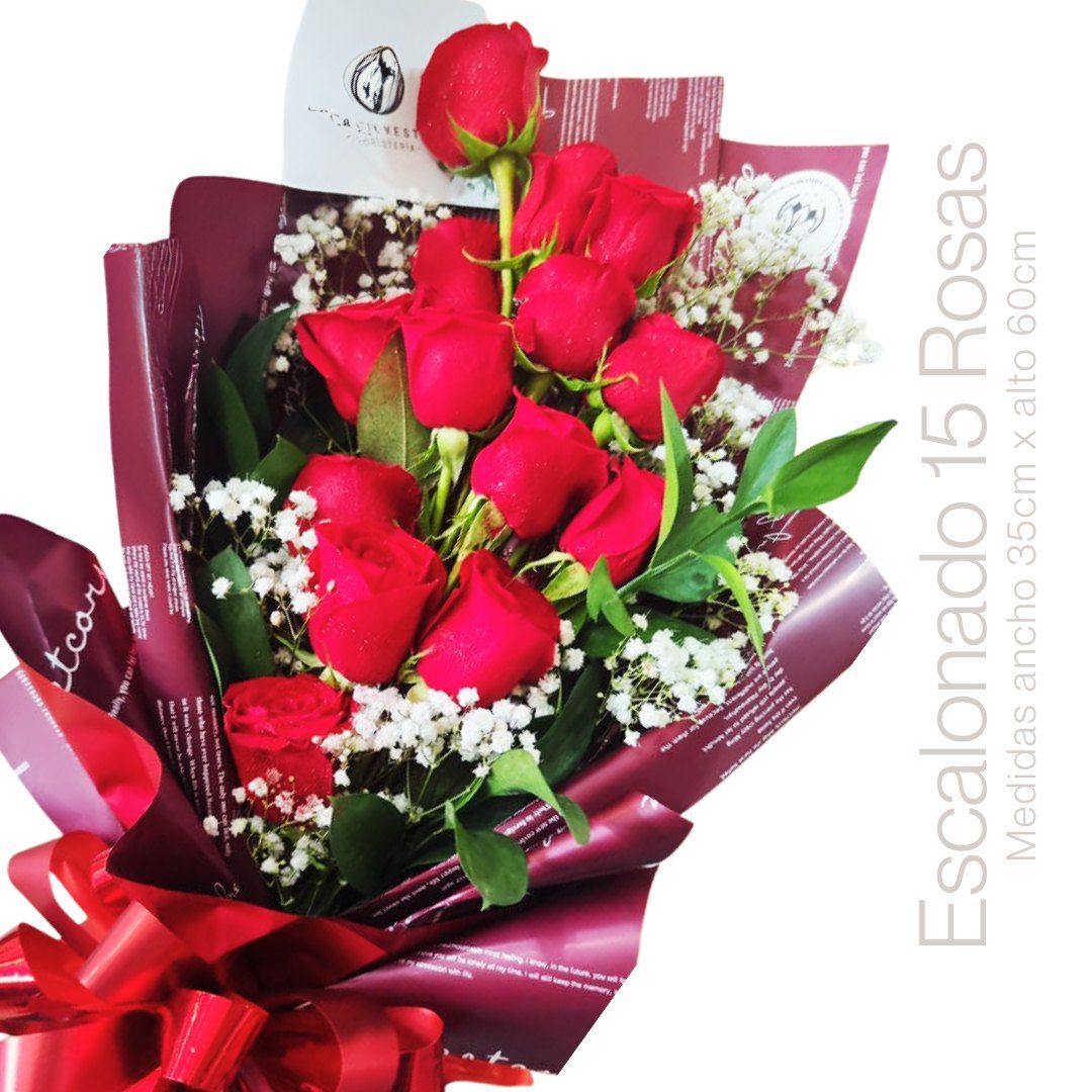 BOUQUET ESCALONADO ROSAS ROJAS