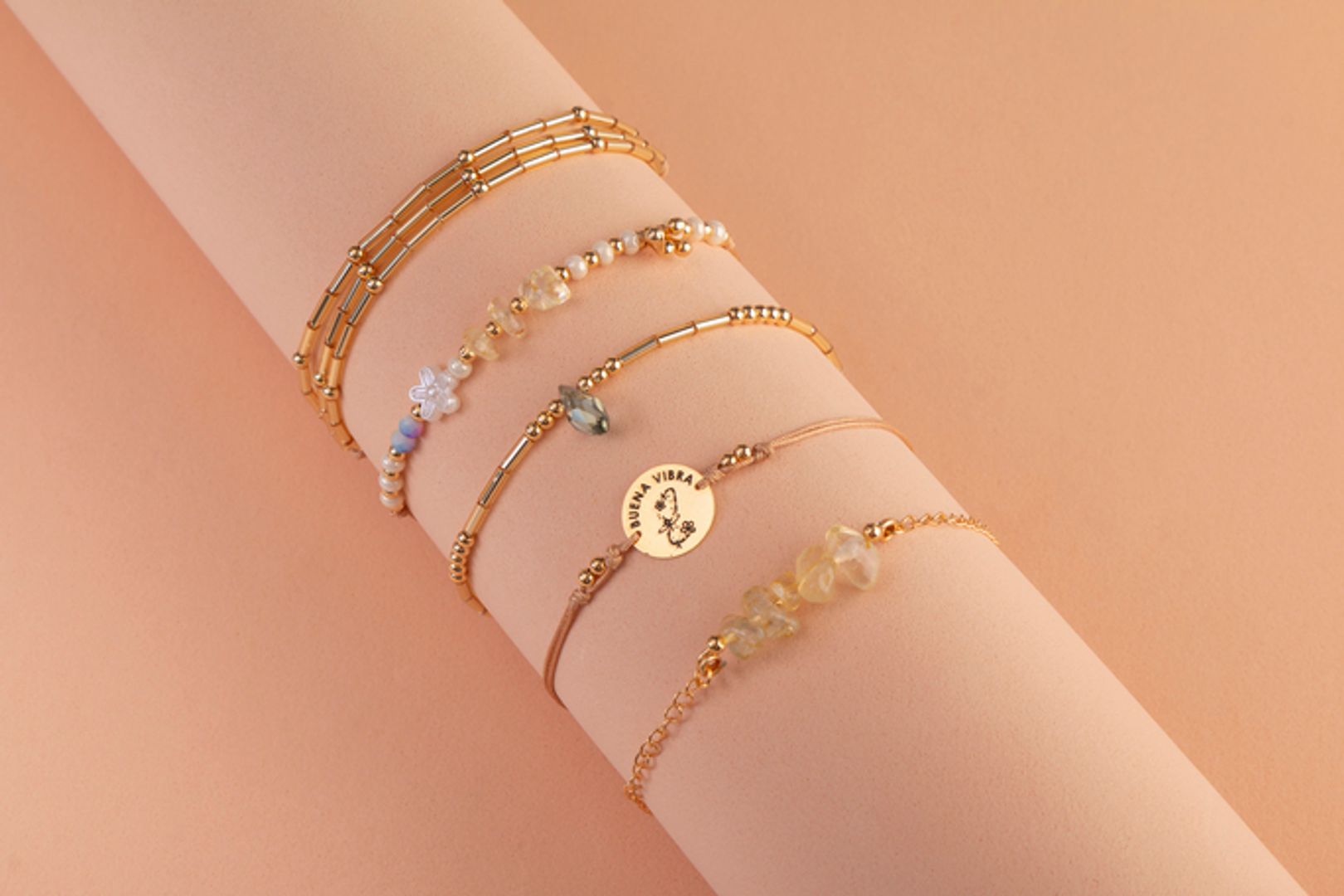 Juego de Pulseras Piedras Naturales: Citrino