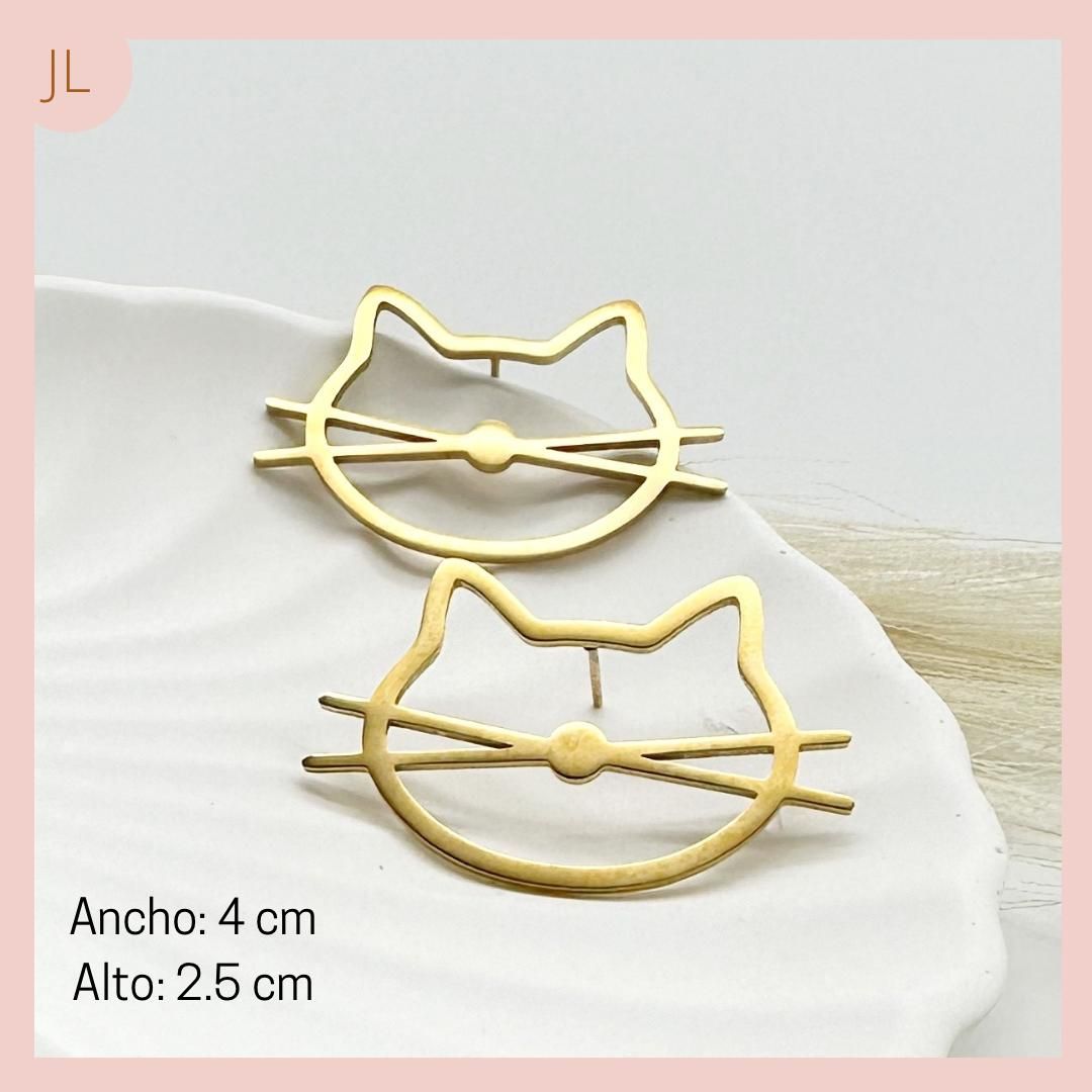 Aretes Topo Gato Acero