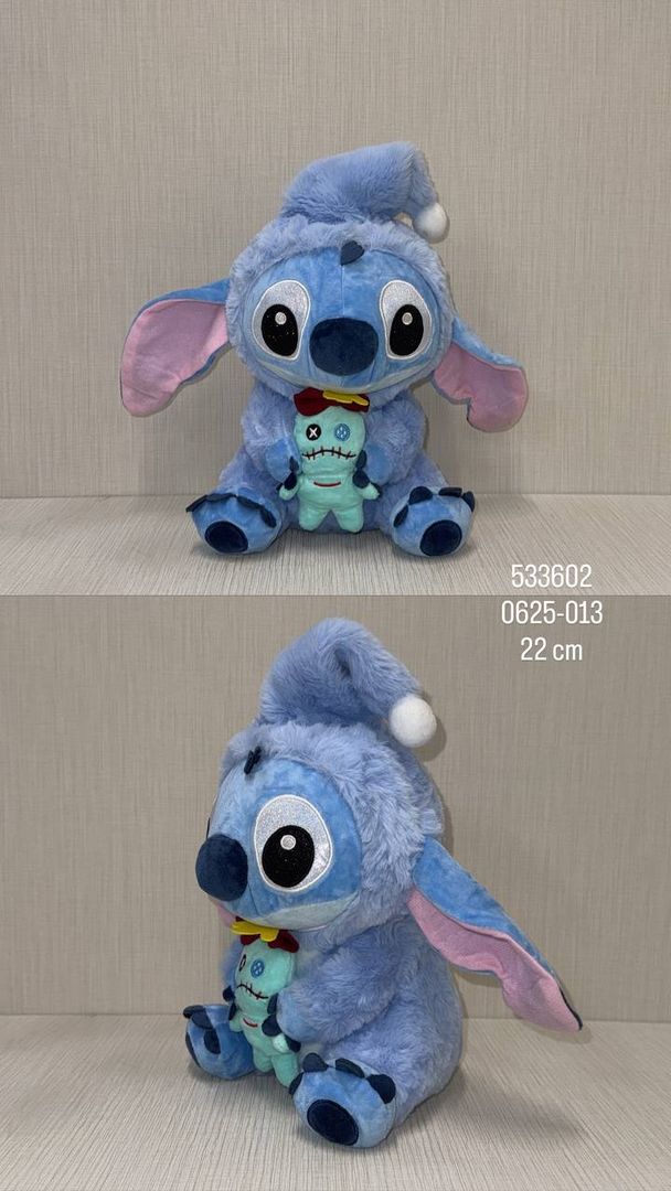 STITCH CON PIYAMA Y MONSTRUO 22 CM