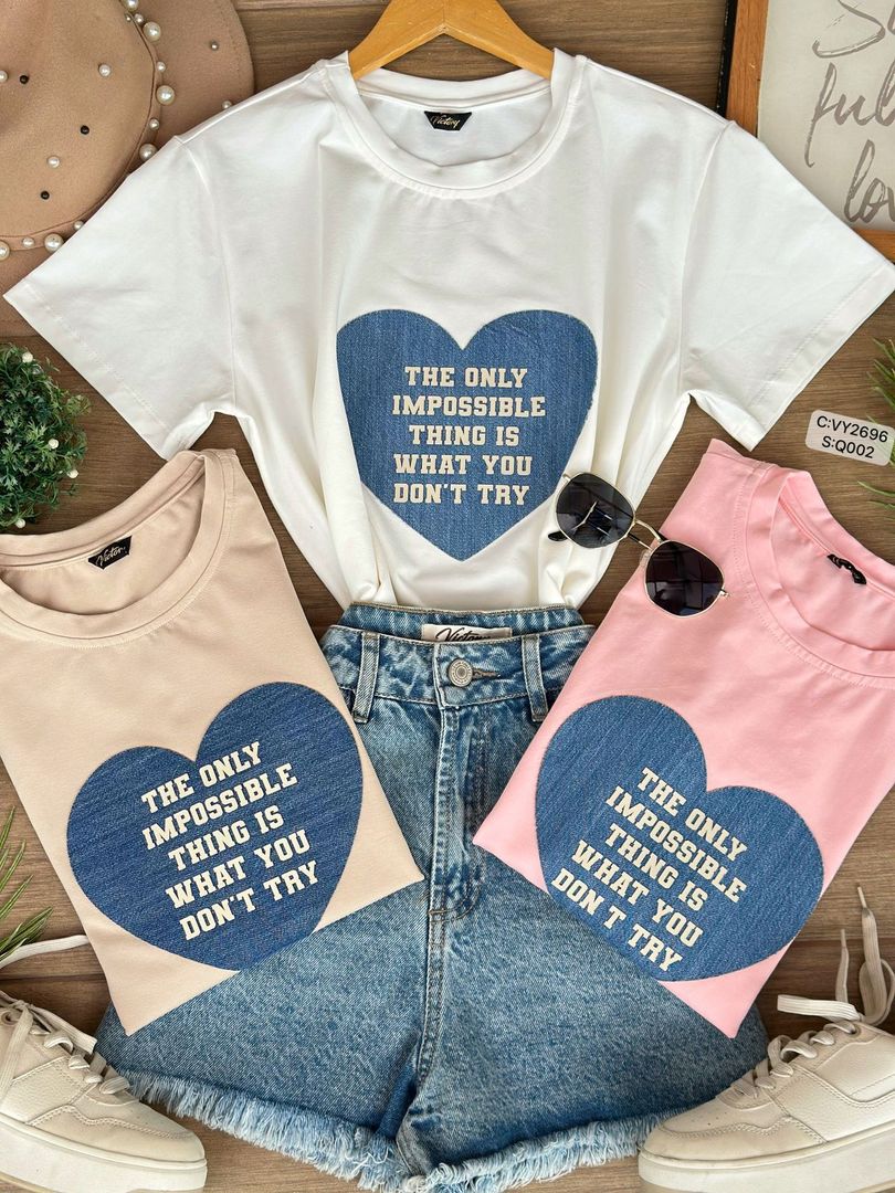 CAMISETA FRIA REGULAR CORAZON IMPOSSIBLE VY2696