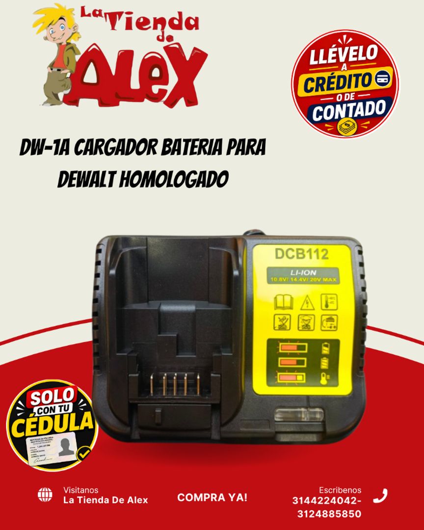 DW-1A CARGADOR BATERIA para dewalt homologado