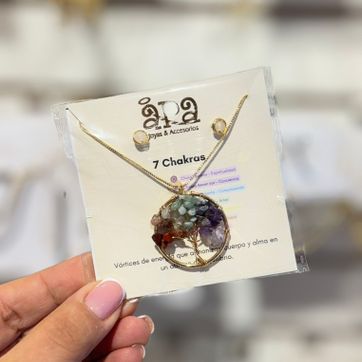 Imagen del producto Cadena y topos árbol de la vida 7 chakras 