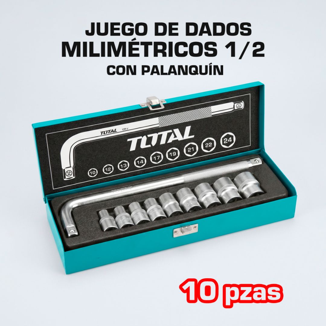 JUEGO DE DADOS MILIMÉTRICOS ½  PALANQUÍN 10 PIEZAS