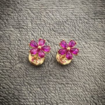 TOPOS DE FLOR CON CIRCONES 1.1 GR  - imagen 1