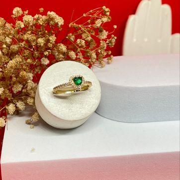 Anillo love milticirconias cristral verde - imagen 1