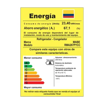 NEV MABE 250 LTS BLACK STEEL MANIJA INT - imagen 7