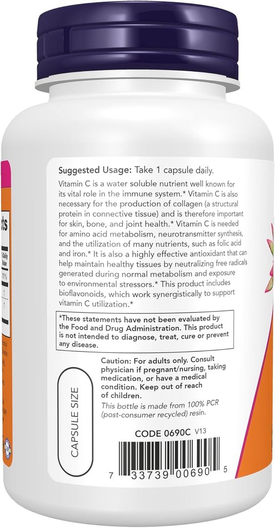 Vitamina C 1000 con 100 mg de bioflavonoides Now