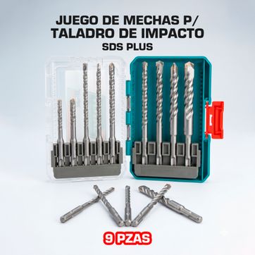 Imagen del producto JUEGO DE MECHAS P/TALADRO DE IMPACTO SDS PLUS 9 PIEZAS