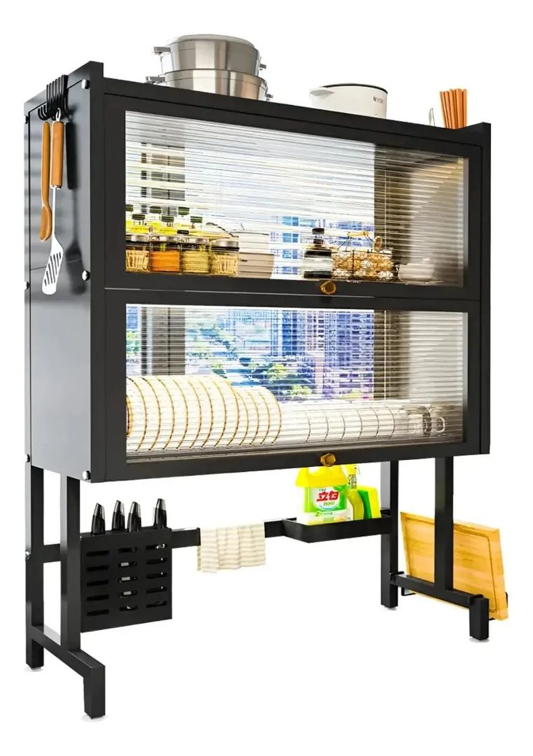 RACK DE COCINA CON GABINETE DOBLE DE 85 CM