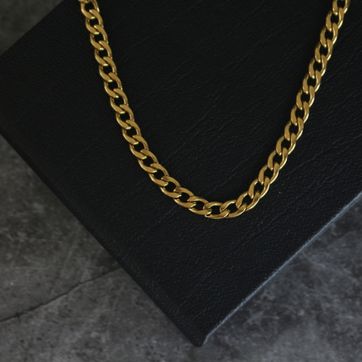 Cadena cubana 5 mm - Dorada - imagen 1