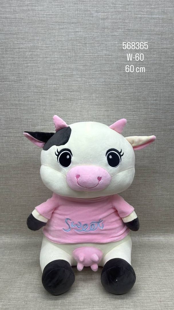 VACA CON CAMISA ROSA 60 CM