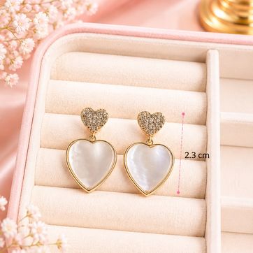 Imagen del producto Aretes Corazón Madreperla