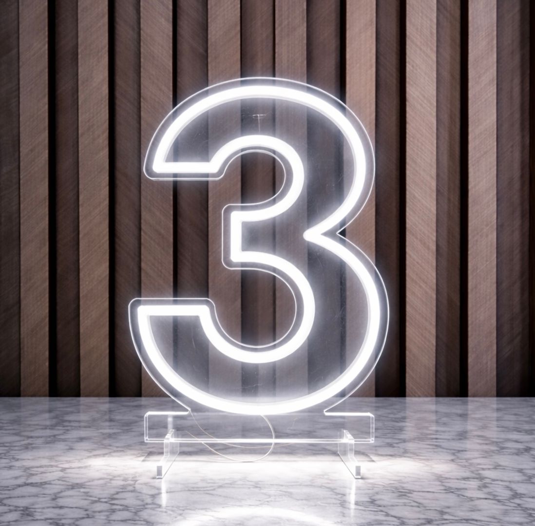 NÚMEROS EN LUZ LED BLANCA