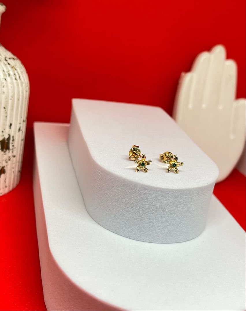 Topos Flowers cristal verde diamantada 