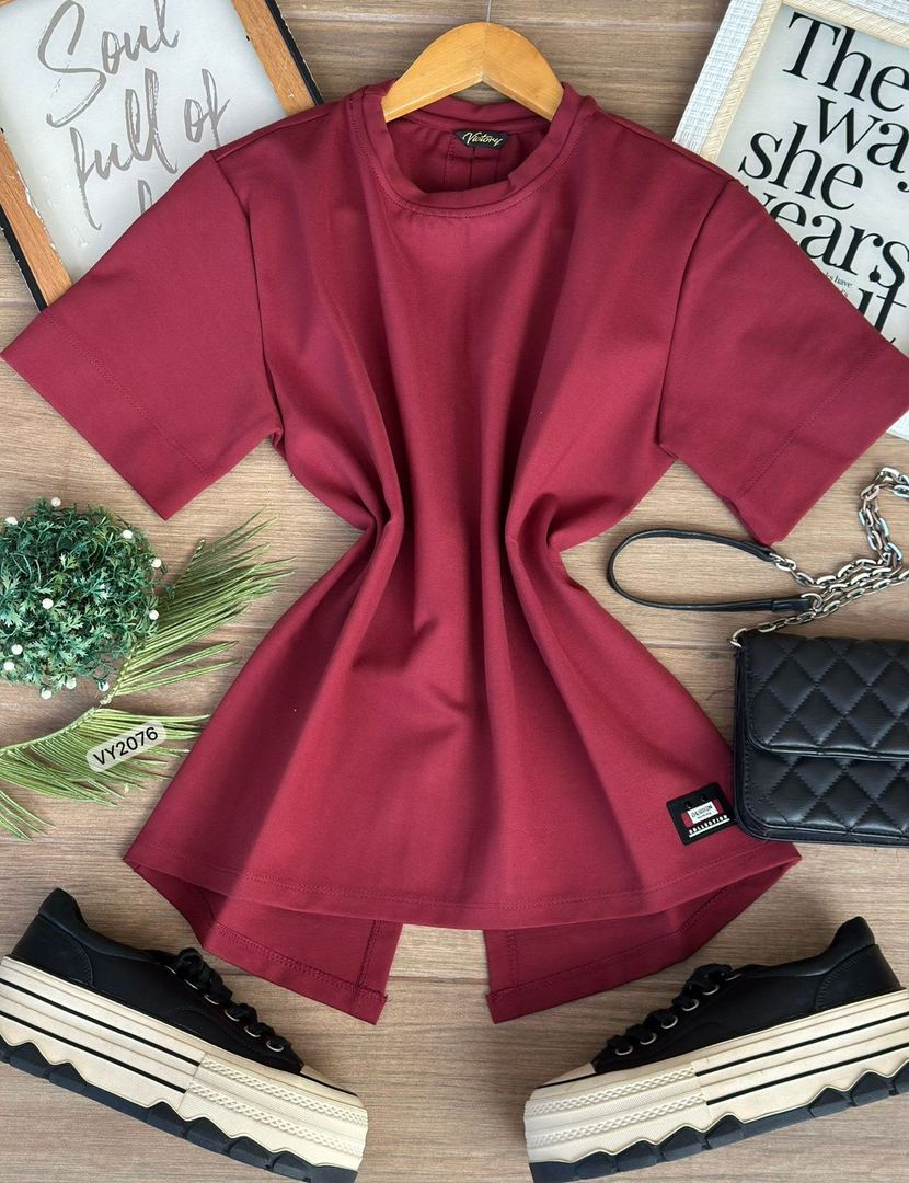BLUSA MANGA CORTA ABIERTA ESPALDA VY2076