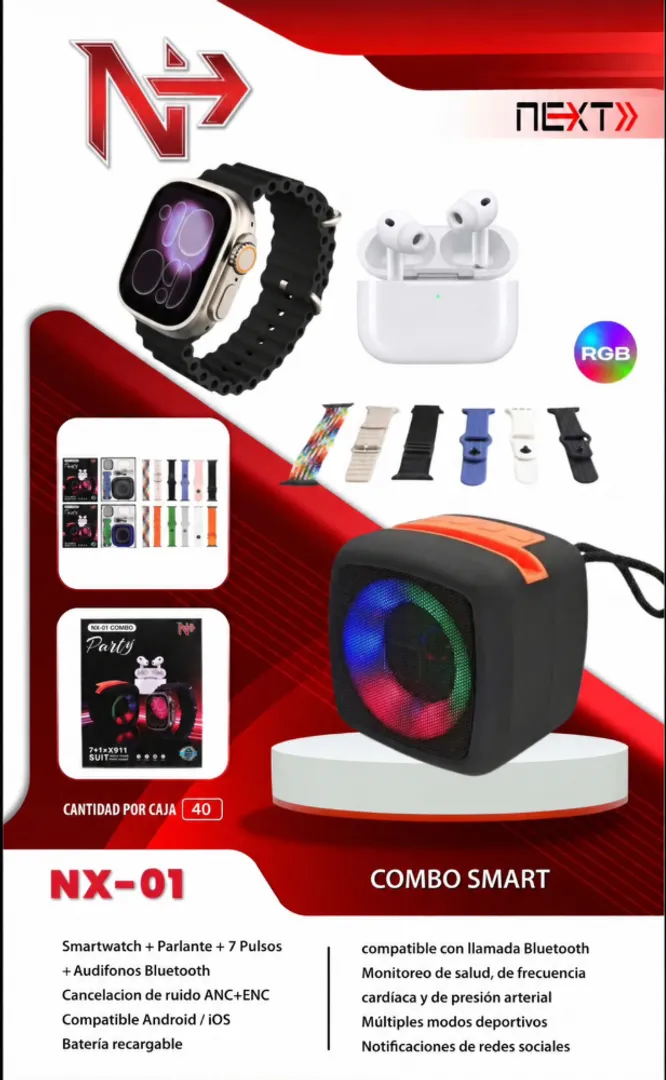 COMBO NX-01 RELOJ SMART WATCH PARLANTE SPEAKER Y AIRPODS PRO 5