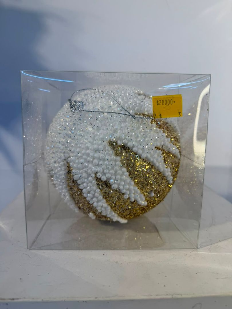 BAMBALINA DORADO CON NIEVE 15 CM DIAMETRO