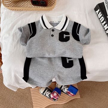 Set Pantaloneta y Polo Gris C - imagen 1