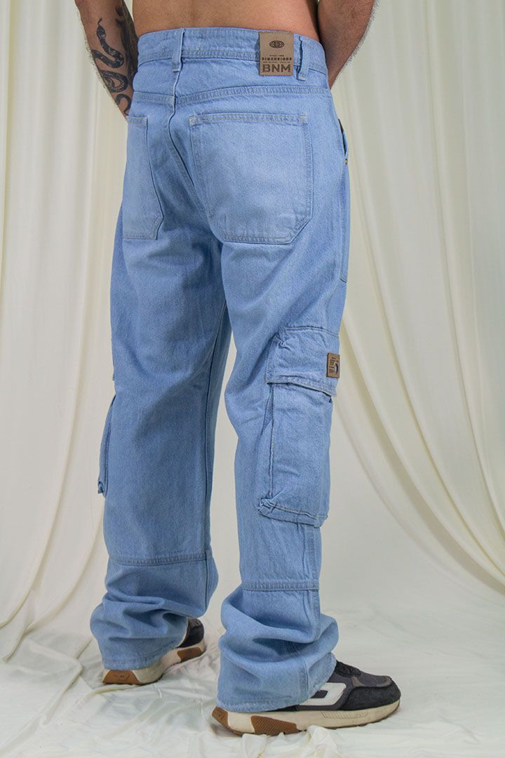 JEANS CARGO AZUL CLARO 