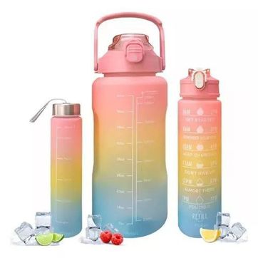 TRÍO DE TERMO MOTIVACIONAL CON PINES Y STICKERS - imagen 1