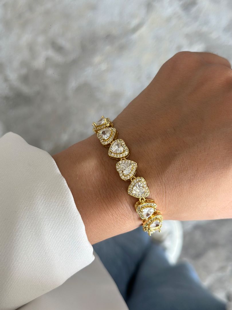 Pulsera corazón circonias 