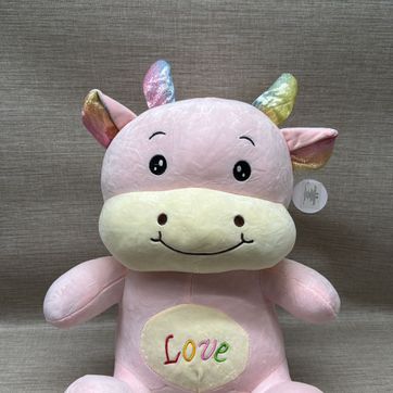 Imagen del producto VACA MEDIANA ROSA "LOVE" 40 CM