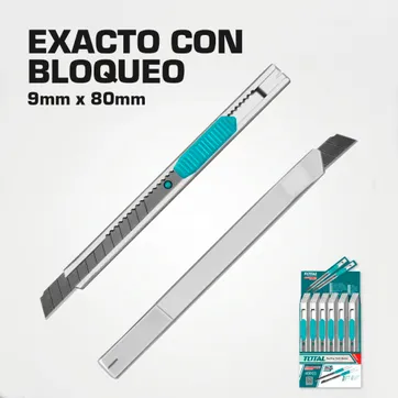 Imagen del producto EXACTO DE 130MM CON CUCHILLA DE 9MM X 80MM CON BLOQUEO