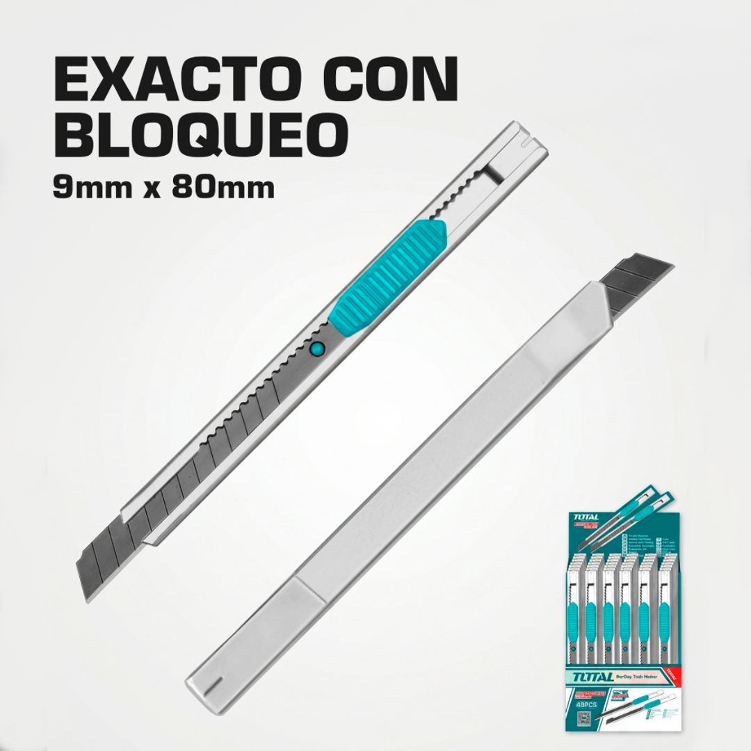 EXACTO DE 130MM CON CUCHILLA DE 9MM X 80MM CON BLOQUEO