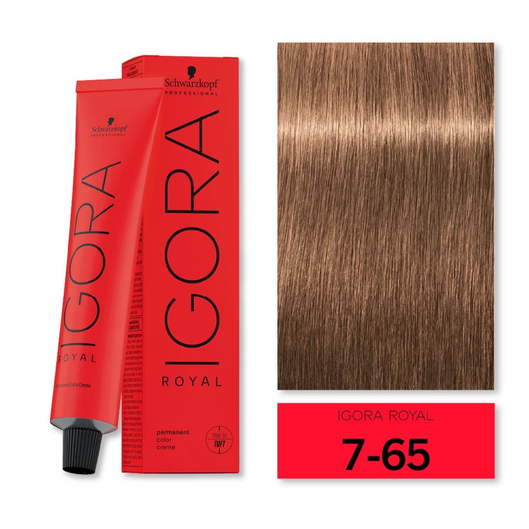 TINTE IGORA ROYAL RUBIO MEDIO MARRON DORADO 7-65