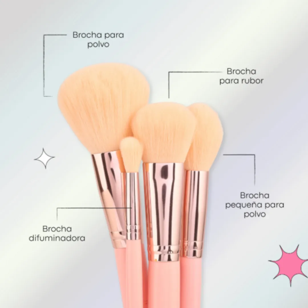 KIT DE BROCHAS MANDARINE X 10 LULA BEAUTY