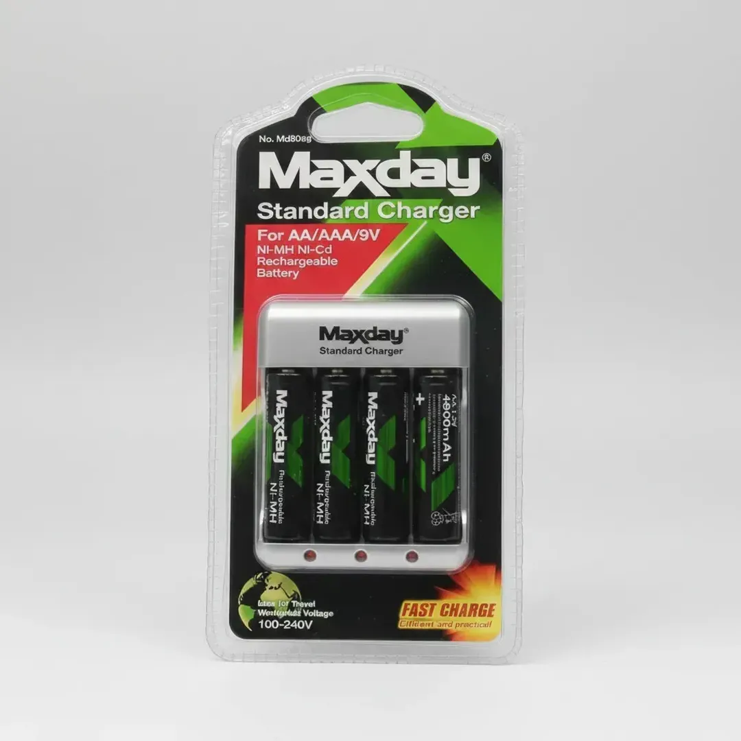 BATERIAS MAXDAY AA X4 CON CARGADOR AA/AAA