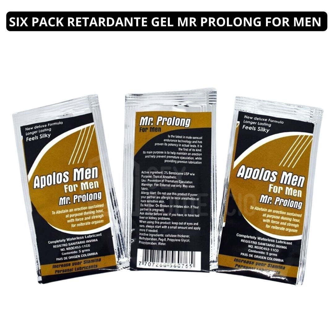 SIX PACK RETARDANTE GEL MR PROLONG FOR MEN 5 ML