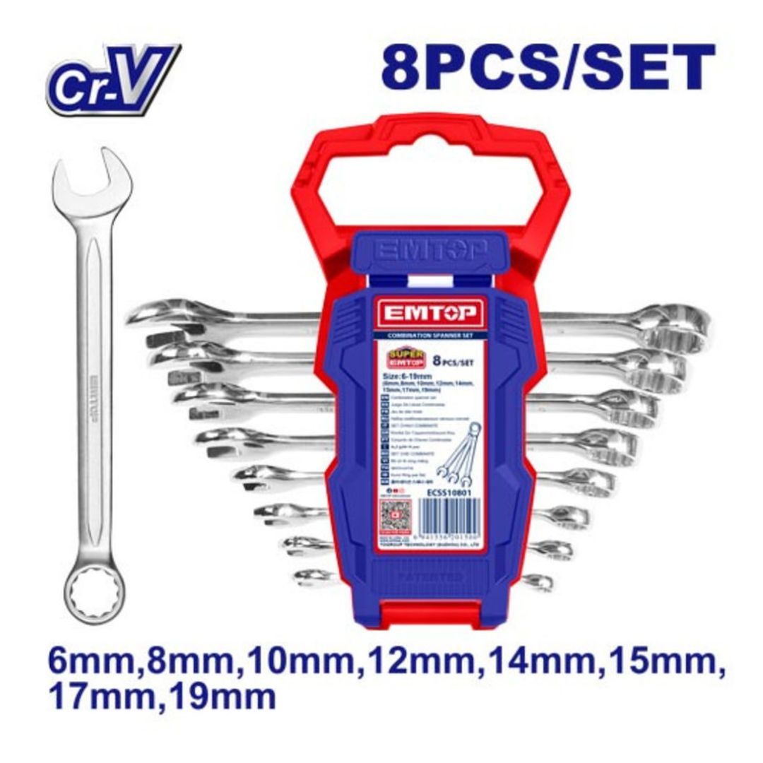 EMTOP LLAVE MIXTA 8PCS MM  CR-v (6/8/10/12/14/15/17/19) SUPER EMTOP