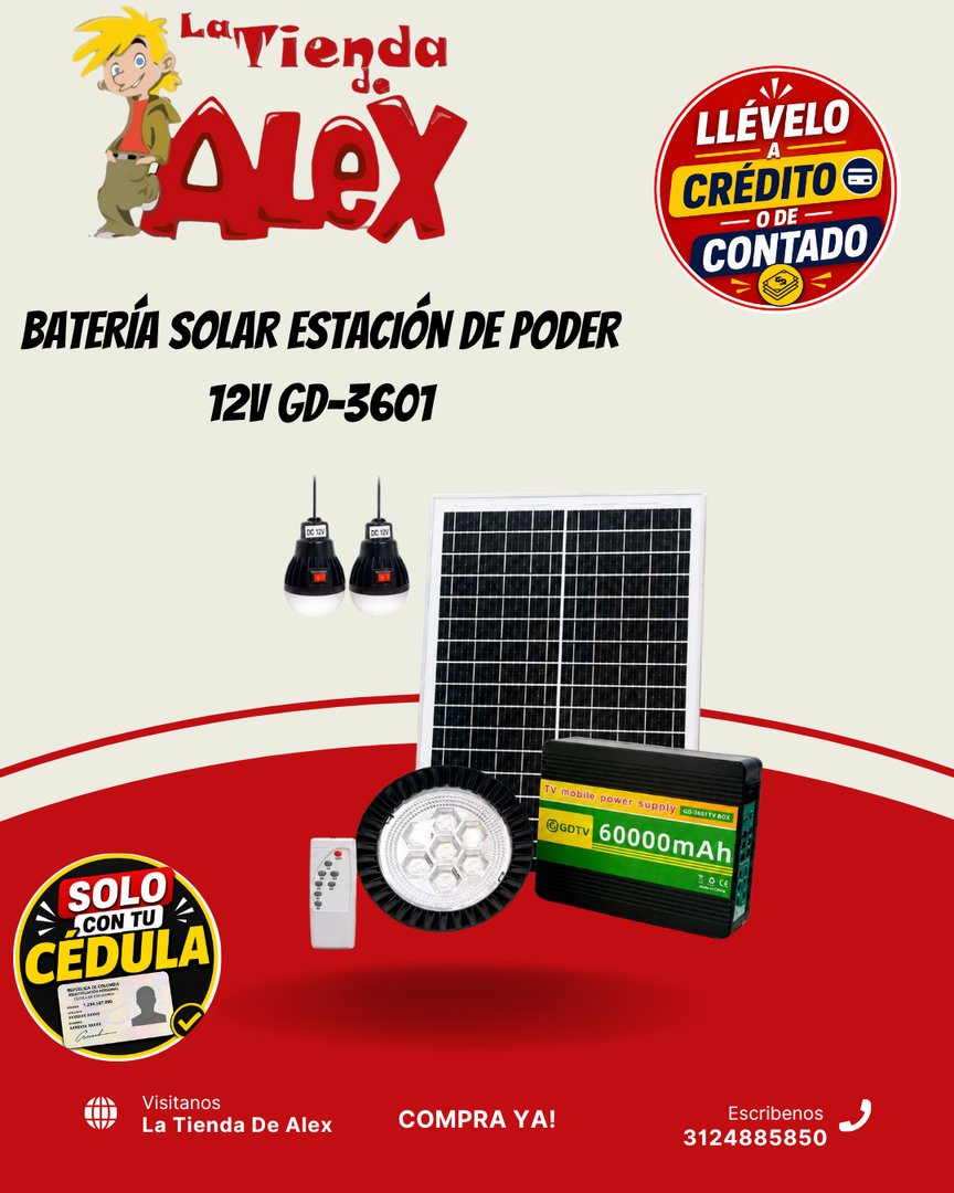 BATERÍA SOLAR ESTACIÓN DE PODER 12V GD-3601