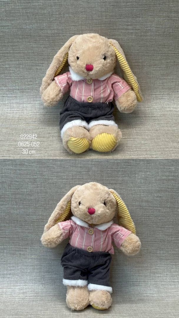 CONEJO CON CONJUNTO ROSA 30 CM
