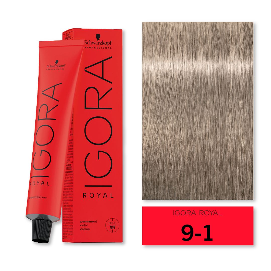 TINTE IGORA ROYAL RUBIO MUY CLARO CENIZA 9-1